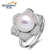Pure Pearl Ring Pearl Ring Designs for Girls 9mm AAA Button Antique Pearl Rings